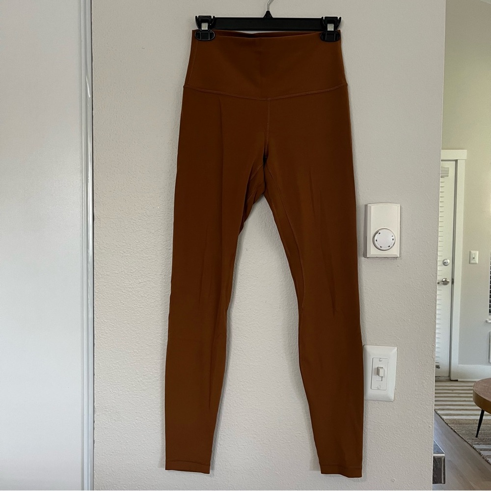 High-Rise 28" Copper Brown Lululemon Align Leggings, Size 6
